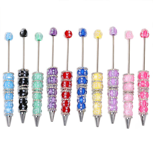 diy beaded beadable heavy craft fancy pen oranments with pearl bubble  and rhinestone