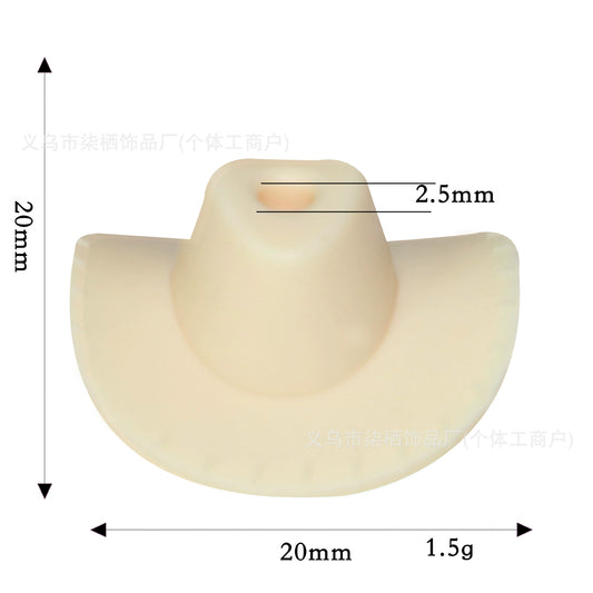 Beaded beadable silicone cow boy cap hat focal 3D model Silicone beads Cowboy hat beads Desert style