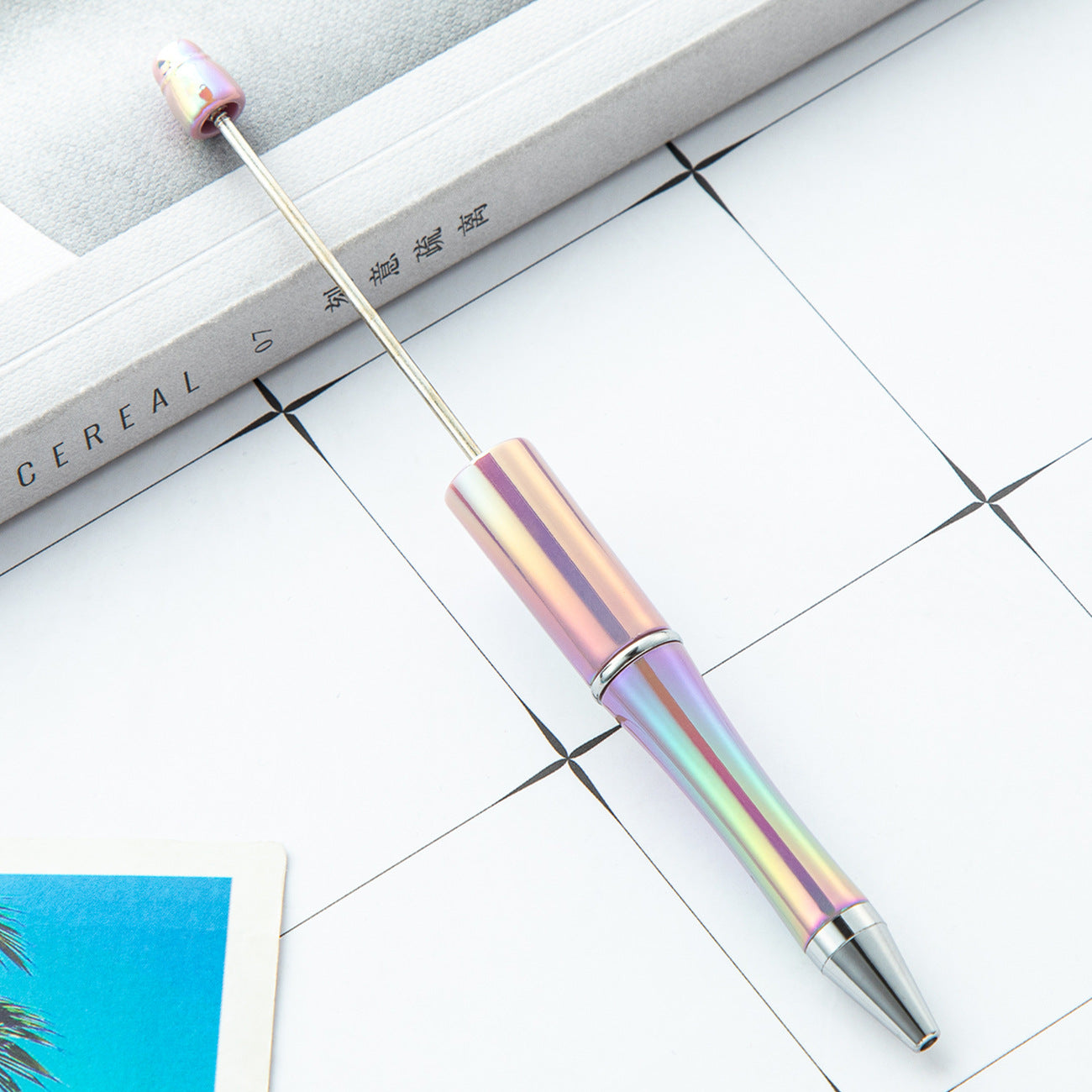 New UV ombre Beaded pen diy handmade plastic bead pen Plastic ballpoint pen Random Mix