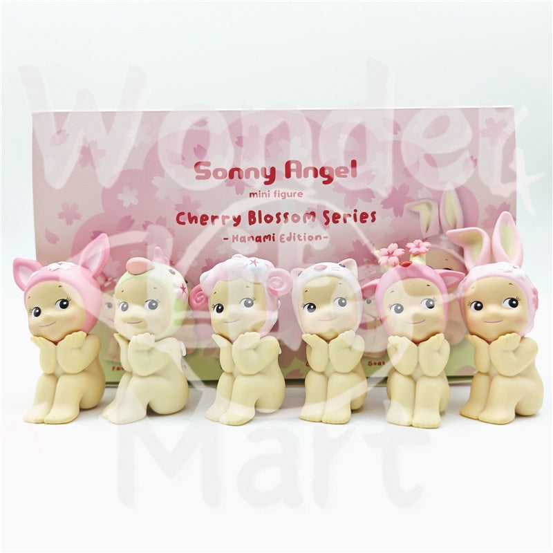 Angel doll Cherry Blossom Series Sitting posture Blind box figurines, toy models, dolls, cakes, car ornaments Pen Toppers Random Mix