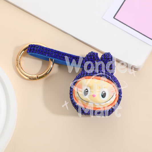 LABUBU diy keychains diy figurine pendant key chain Cartoon Q-style doll backpack pendant