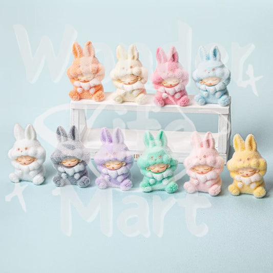 Yunmeng Little Rabbit Fuzzy Flocking Desktop ornament Keychain pendant Pen Toppers