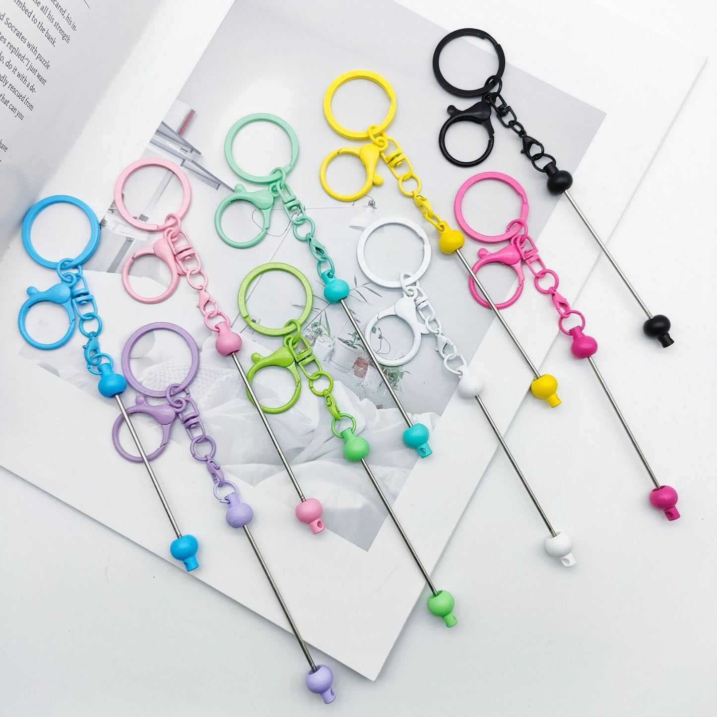 Metal Glossy scrub Keychain in Solid Colors Random Mix