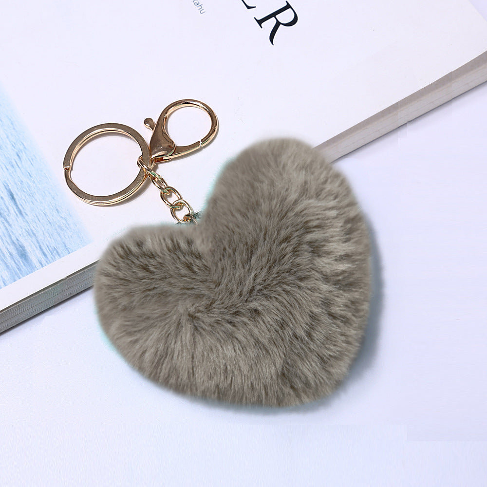 Heart ball Ordinary Key tool Heart pendant Fuzzy pendant Heart pendant Random Mix 9~10cm Silver 4-link chain lobster clasp