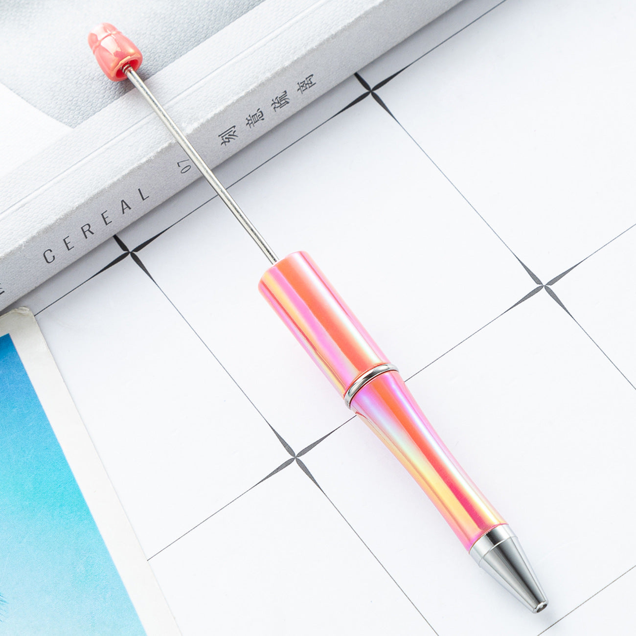 New UV ombre Beaded pen diy handmade plastic bead pen Plastic ballpoint pen Random Mix
