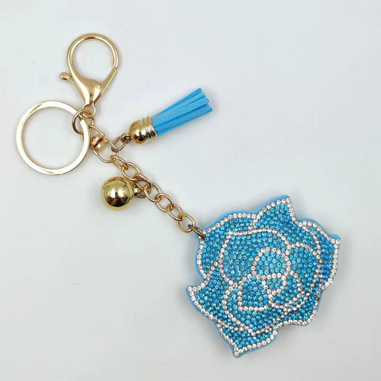 Flower Pendant Stitched diamond bow tie Keychain Tassel Rhinestone Hanging piece DIY Bag accessories Random Mix