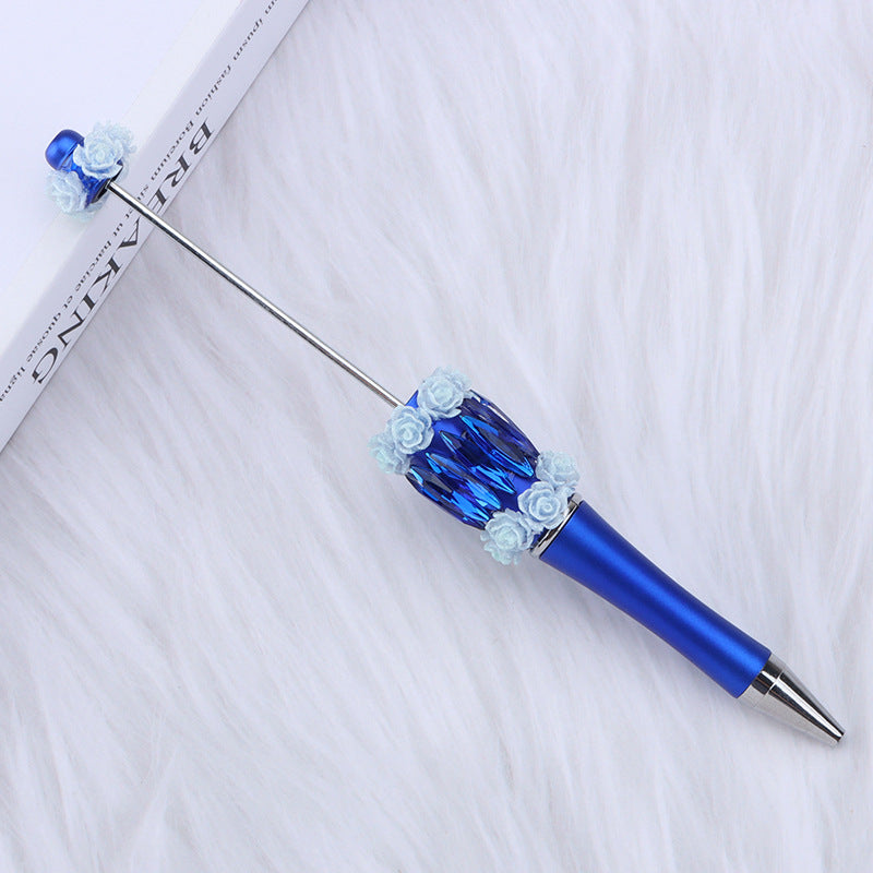 DIY crystal beading pen DIY rose bead pen Multi-color rotating ballpoint pen Random Mix