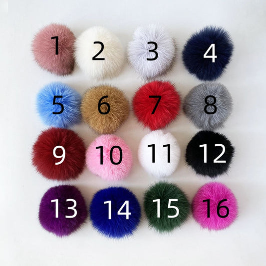 pom pom faux fox fur touching Fox fur Hairball Clothing, hats, accessories, bags, hanging ornaments, small gifts, fox balls  9cm Random Mix