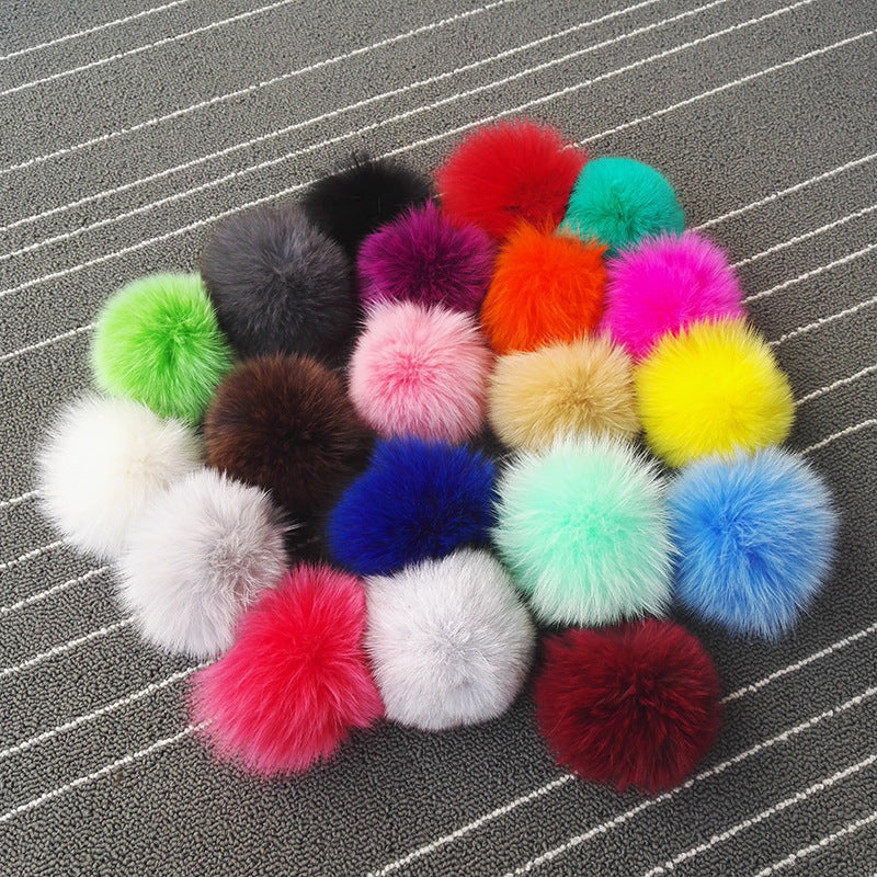 Fuzzy pendant Fuzzy ball diy pom pom Fox hair Random Mix 80mm