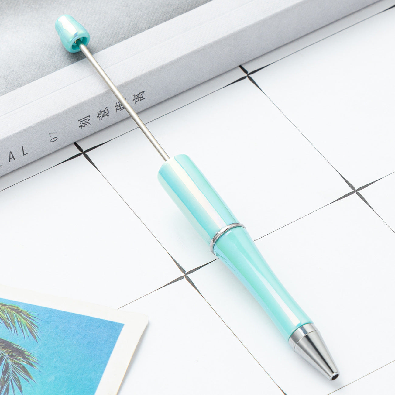 New UV ombre Beaded pen diy handmade plastic bead pen Plastic ballpoint pen Random Mix