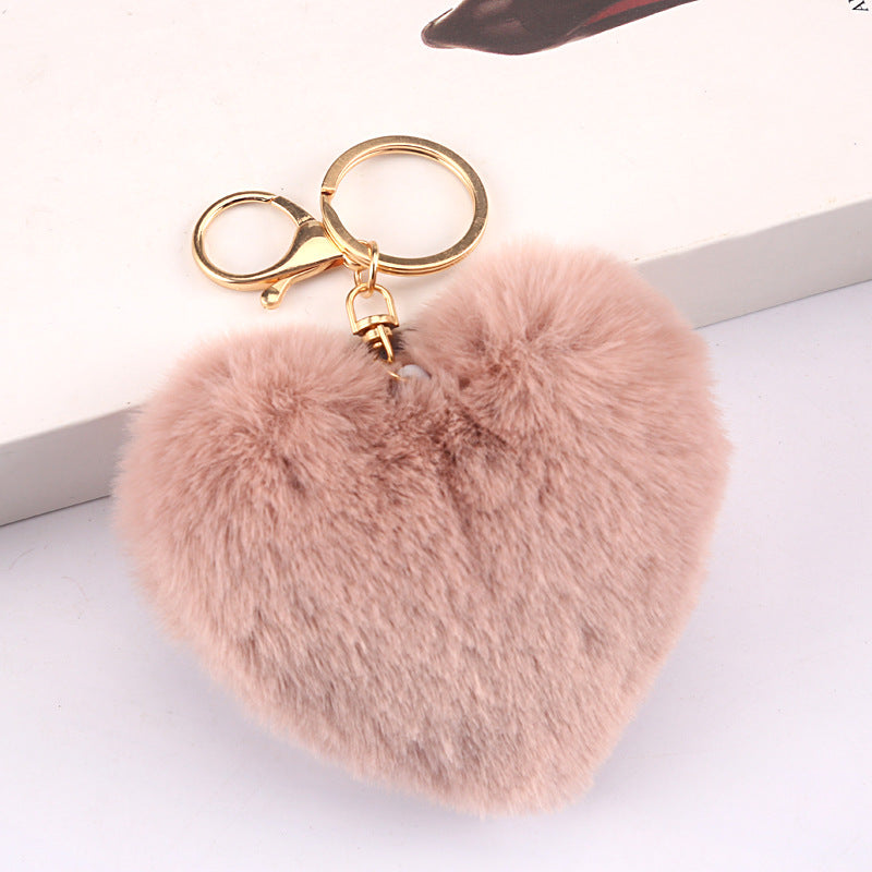 Heart ball Ordinary Key tool Heart pendant Fuzzy pendant Heart pendant Random Mix 9~10cm Silver 4-link chain lobster clasp