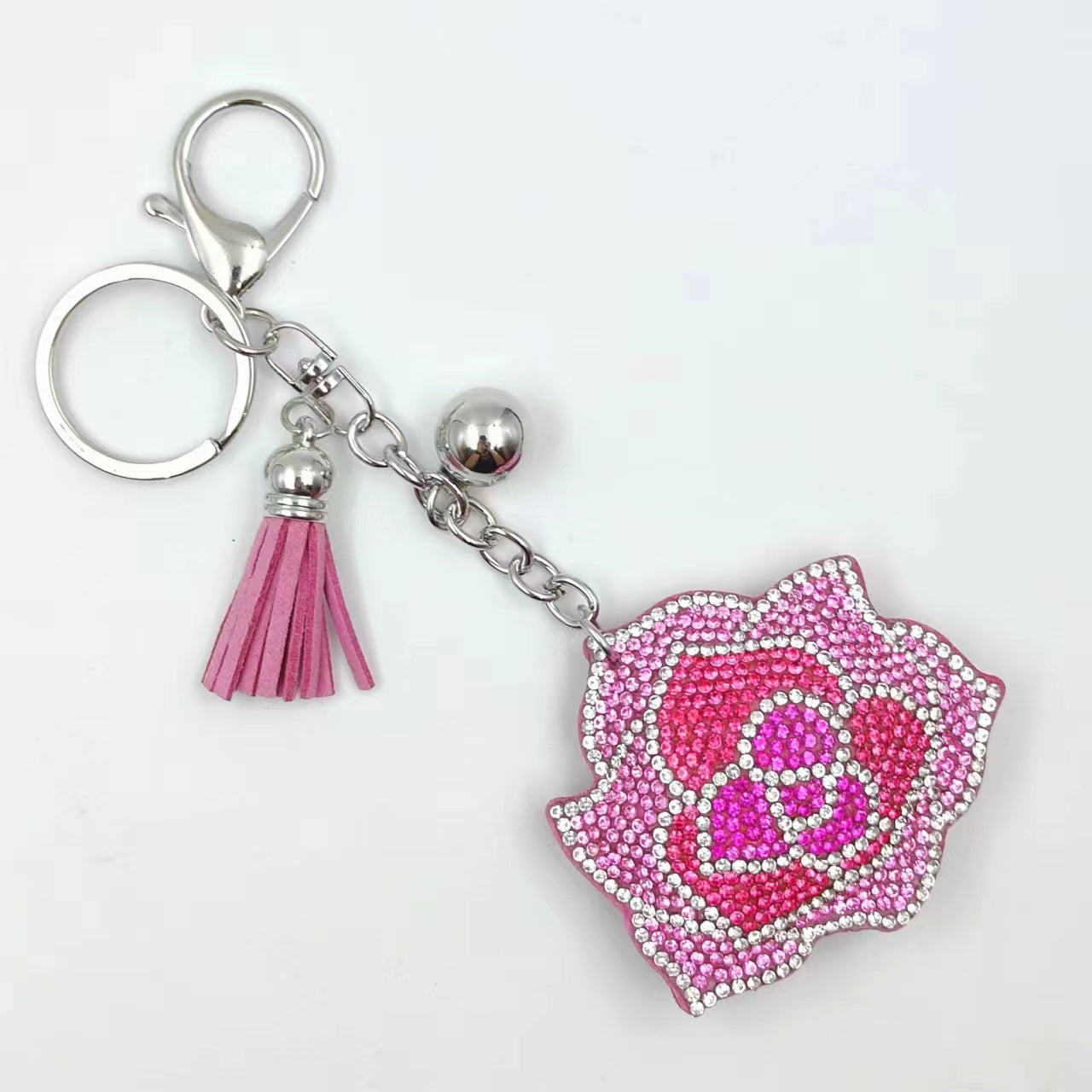 Flower Pendant Stitched diamond bow tie Keychain Tassel Rhinestone Hanging piece DIY Bag accessories Random Mix