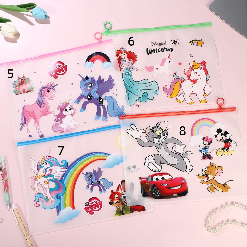 Sealed bag Zipper bag Cute Storage pen bag Sand plastic ziplock bag Sanrio Anime characters Cartoon Random Mix