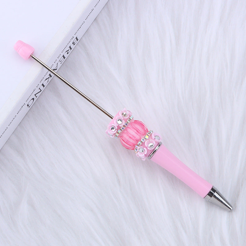 DIY petal beading pen Rose beaded ballpoint pen Multicolor pumpkin beaded ballpoint pen Random Mix