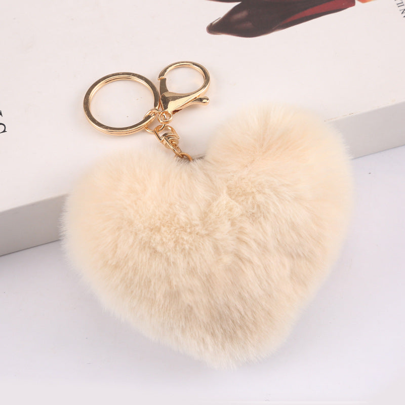 Heart ball Ordinary Key tool Heart pendant Fuzzy pendant Heart pendant Random Mix 9~10cm Silver 4-link chain lobster clasp