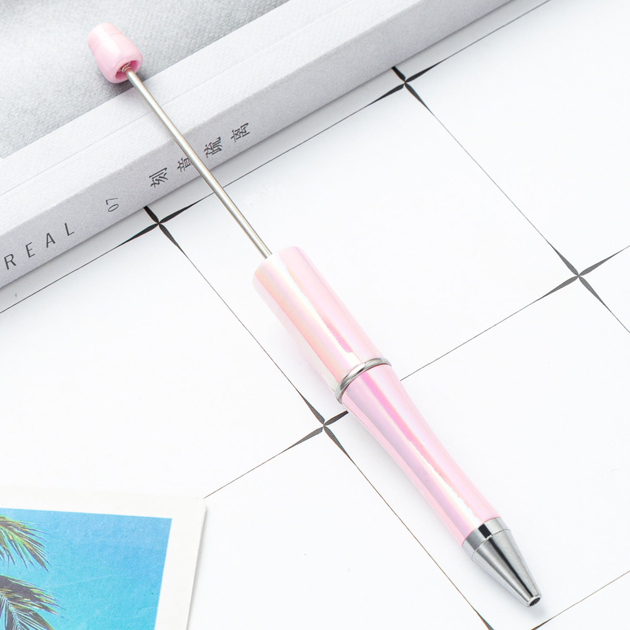 New UV ombre Beaded pen diy handmade plastic bead pen Plastic ballpoint pen Random Mix