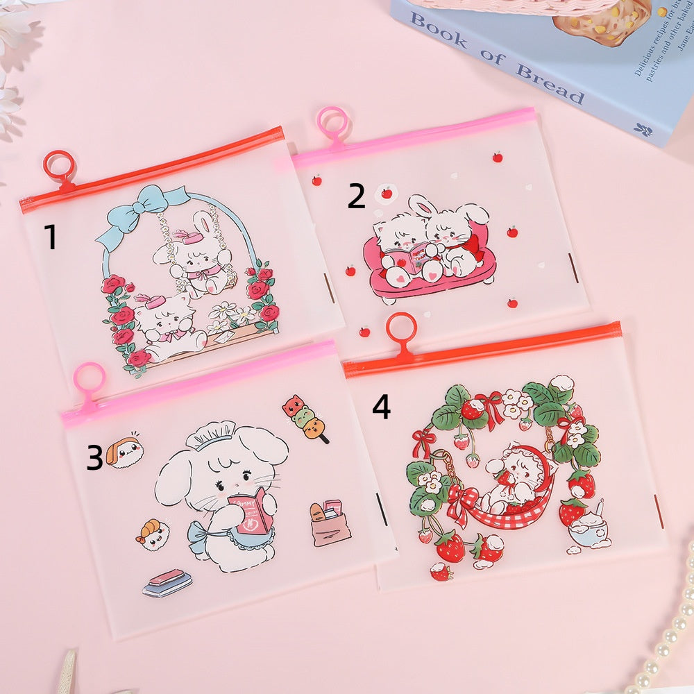 Sealed bag Zipper bag Cute Storage pen bag Sand plastic ziplock bag Sanrio Anime characters Cartoon Random Mix