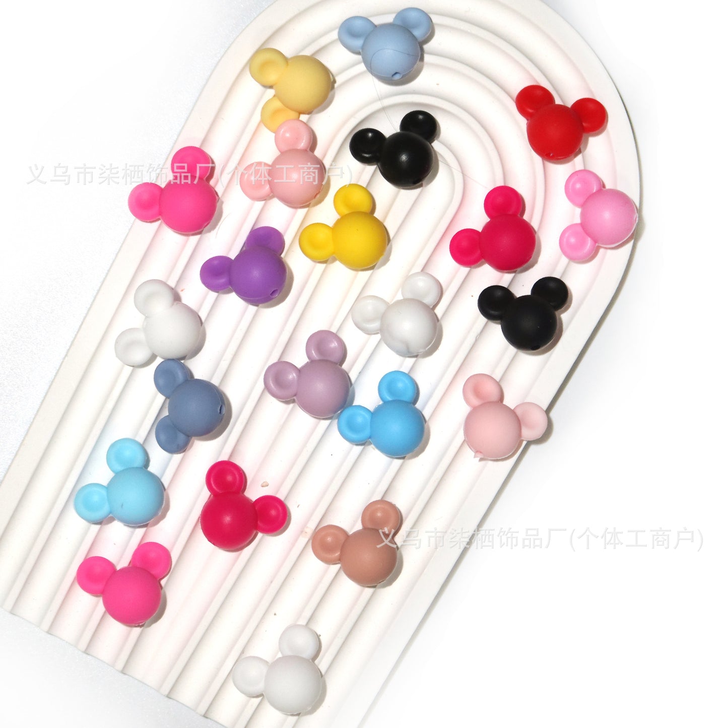 Silicone Micke Head Multicolored silicone rubber cartoon beads 20mm