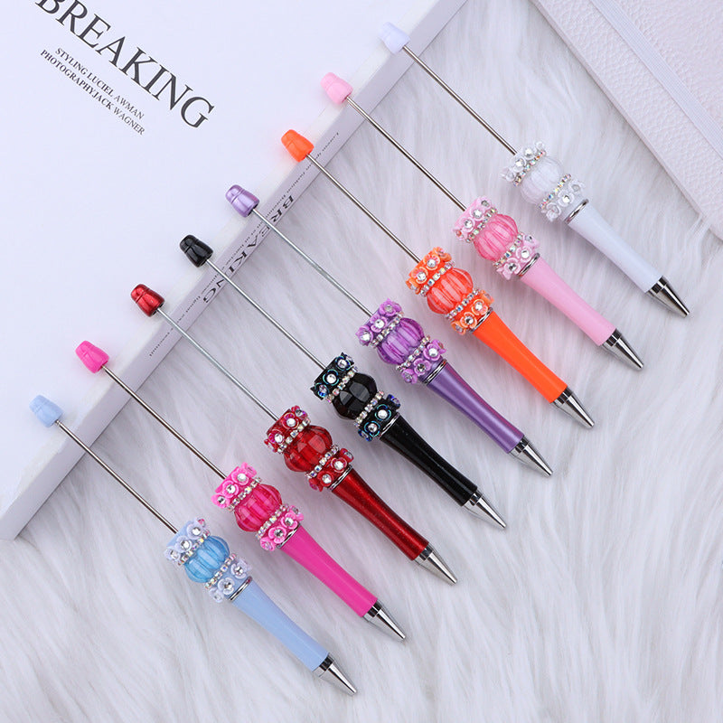 DIY petal beading pen Rose beaded ballpoint pen Multicolor pumpkin beaded ballpoint pen Random Mix