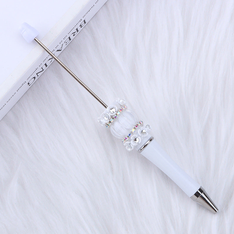 DIY petal beading pen Rose beaded ballpoint pen Multicolor pumpkin beaded ballpoint pen Random Mix