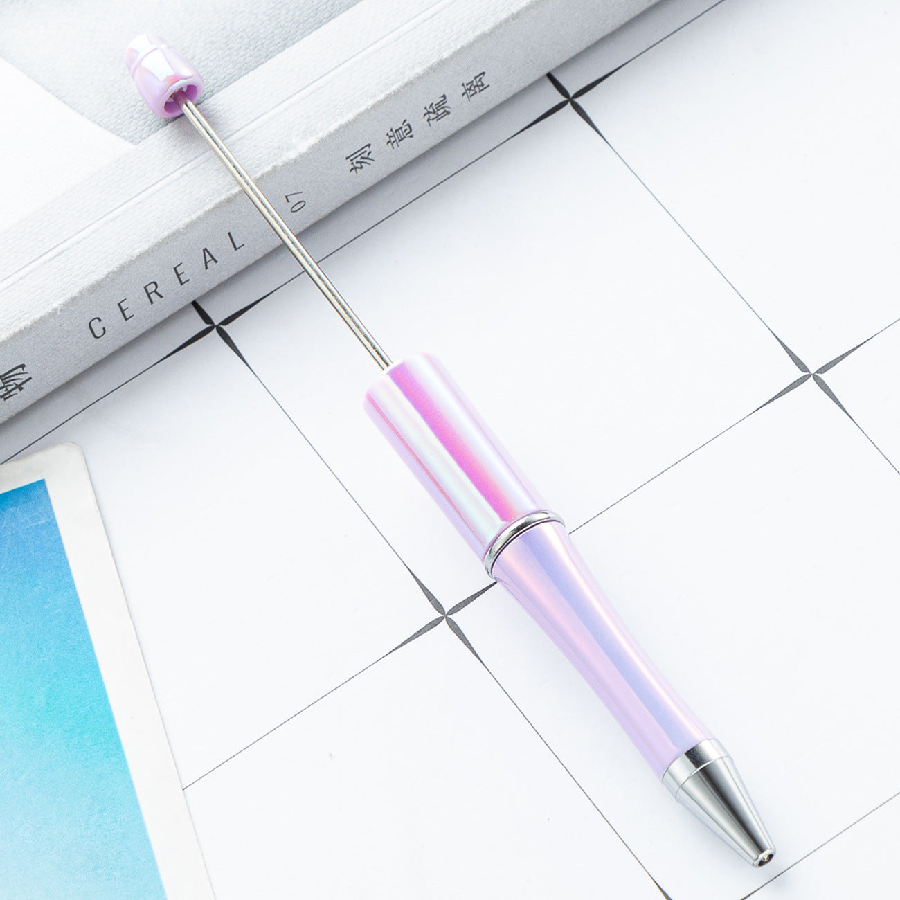 New UV ombre Beaded pen diy handmade plastic bead pen Plastic ballpoint pen Random Mix