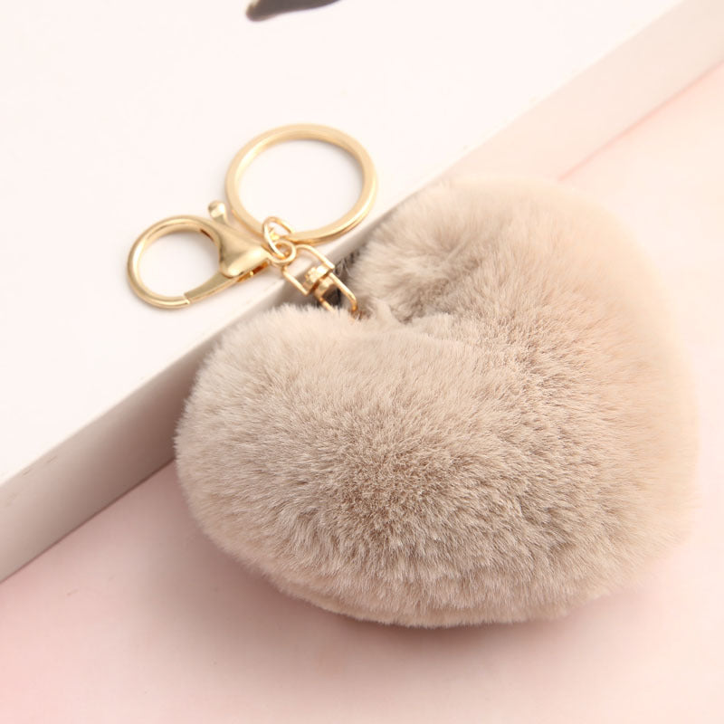 Heart ball Ordinary Key tool Heart pendant Fuzzy pendant Heart pendant Random Mix 9~10cm Silver 4-link chain lobster clasp