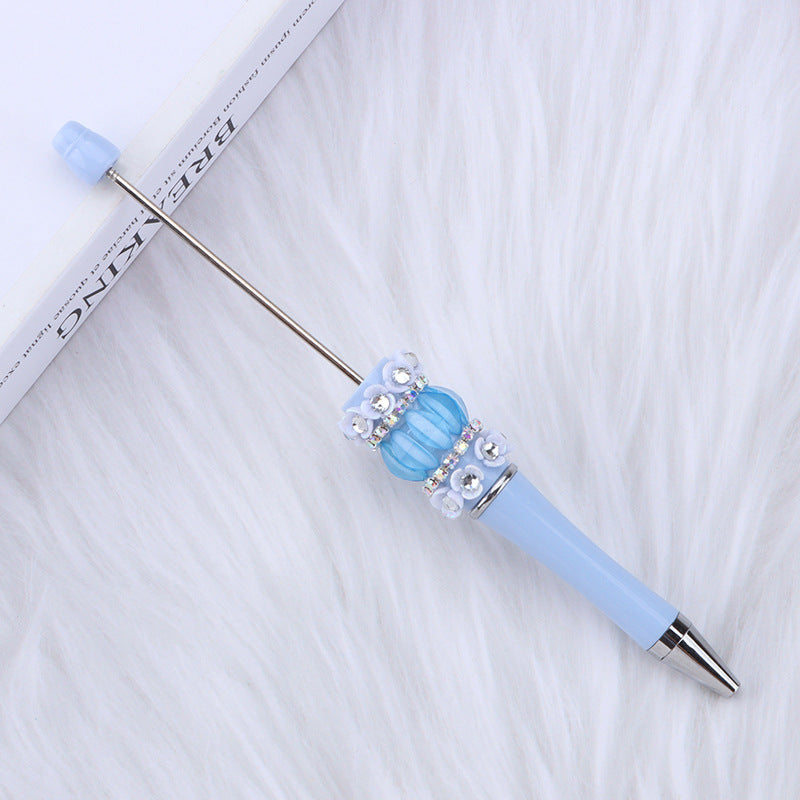 DIY petal beading pen Rose beaded ballpoint pen Multicolor pumpkin beaded ballpoint pen Random Mix