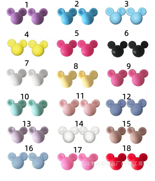 Silicone Micke Head Multicolored silicone rubber cartoon beads 20mm
