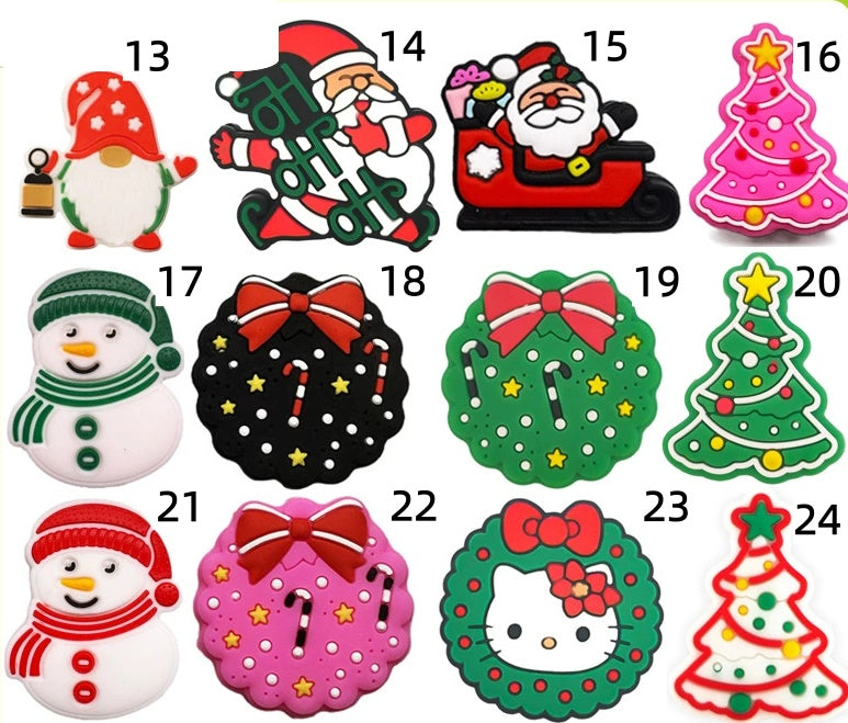 Silicone beads Christmas Series Snowman, deer, Christmas tree, snowflake