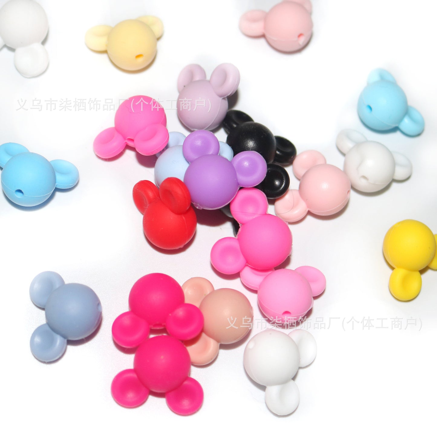 Silicone Micke Head Multicolored silicone rubber cartoon beads 20mm