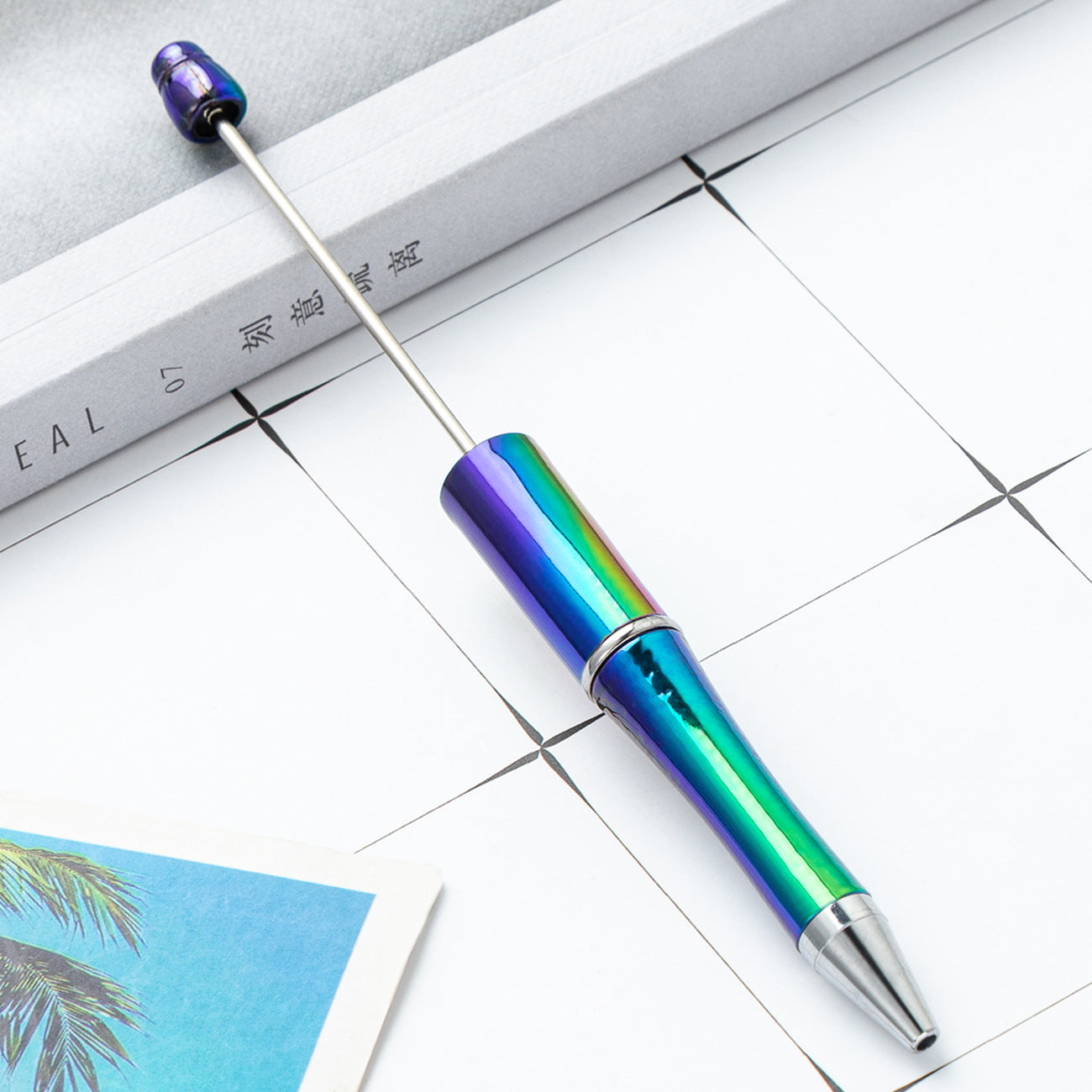New UV ombre Beaded pen diy handmade plastic bead pen Plastic ballpoint pen Random Mix