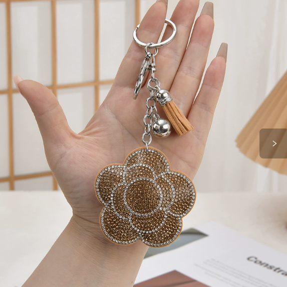 Flower Pendant Stitched diamond bow tie Keychain Tassel Rhinestone Hanging piece DIY Bag accessories Random Mix