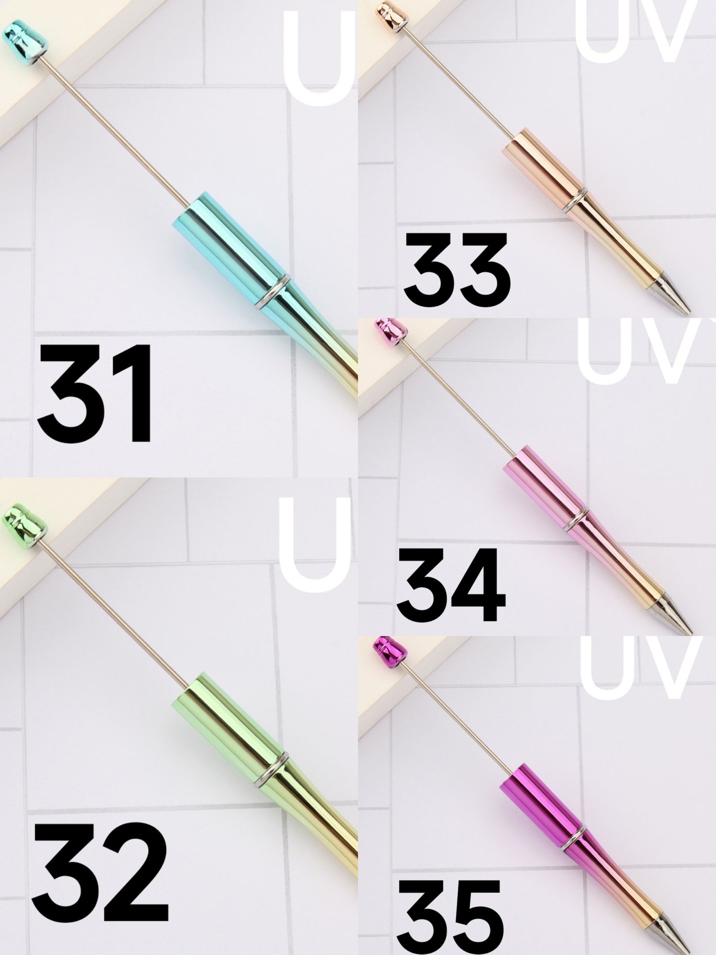 Beaded Pens for DIY,Ombre Color With UV Series,Random Mix