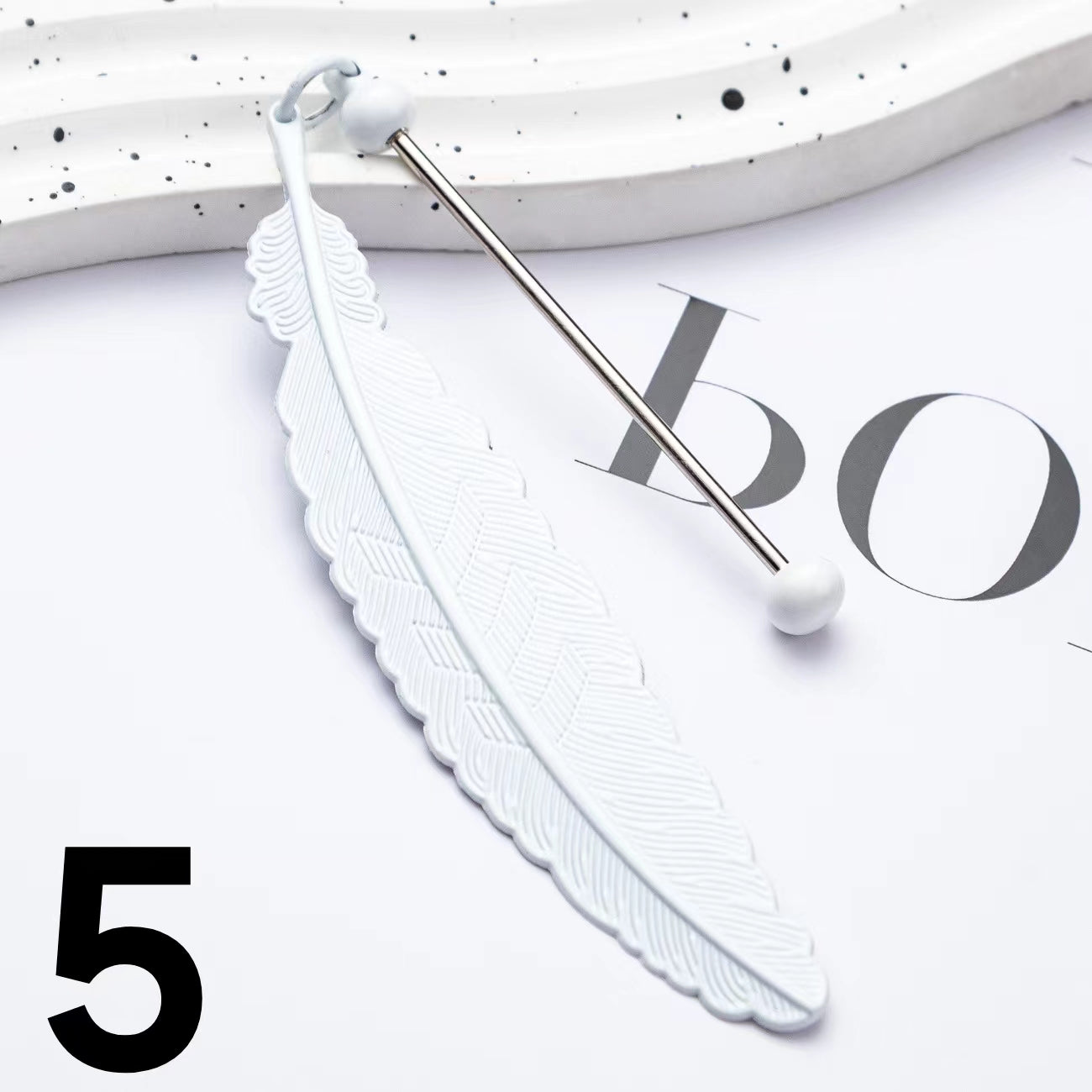 Feather Metal Shaped Beadable Bookmark Beaded Book Mark