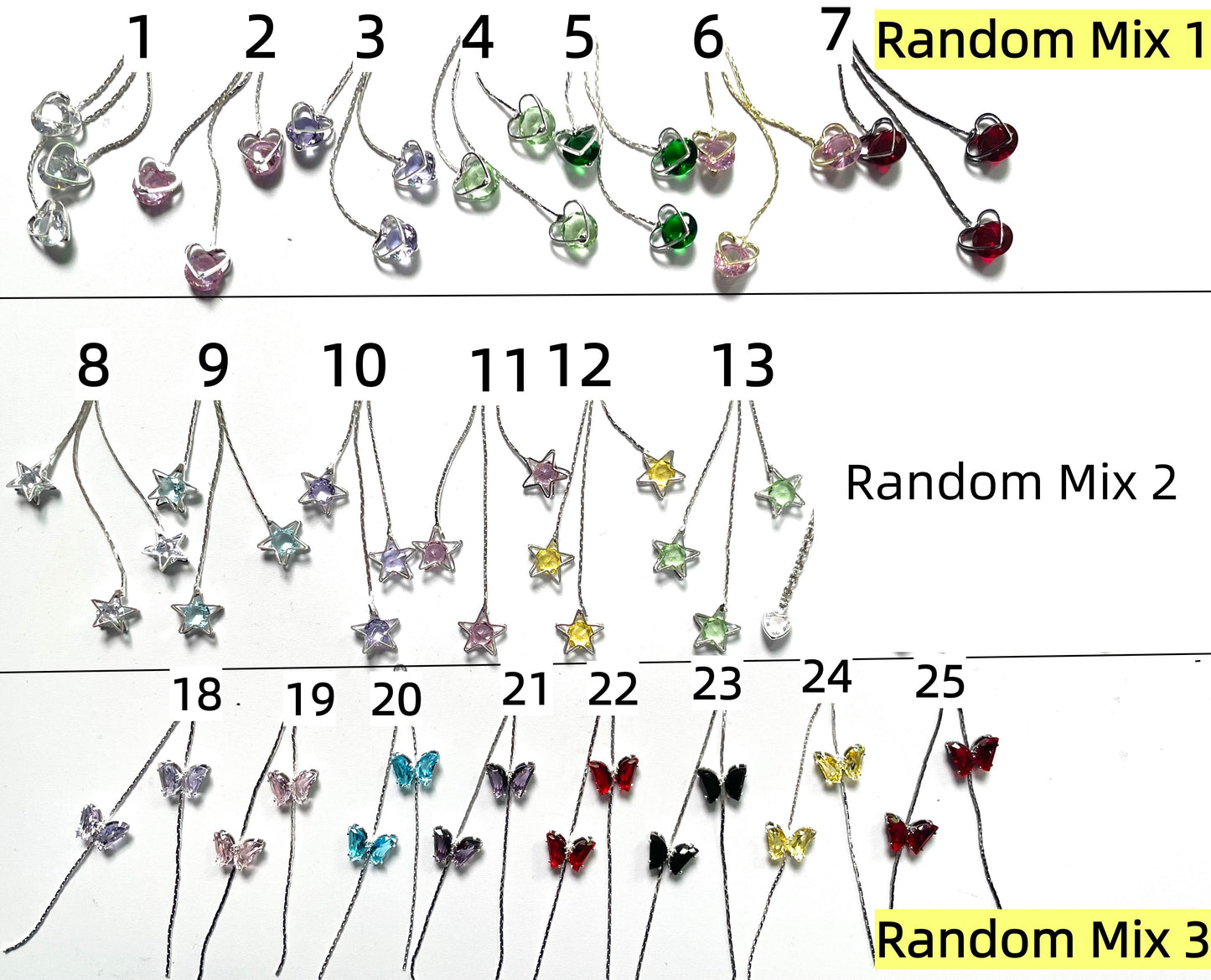 Pendant Stars Heart DIY accessories Bead DIY pendant Earrings Random Mix 63mm
