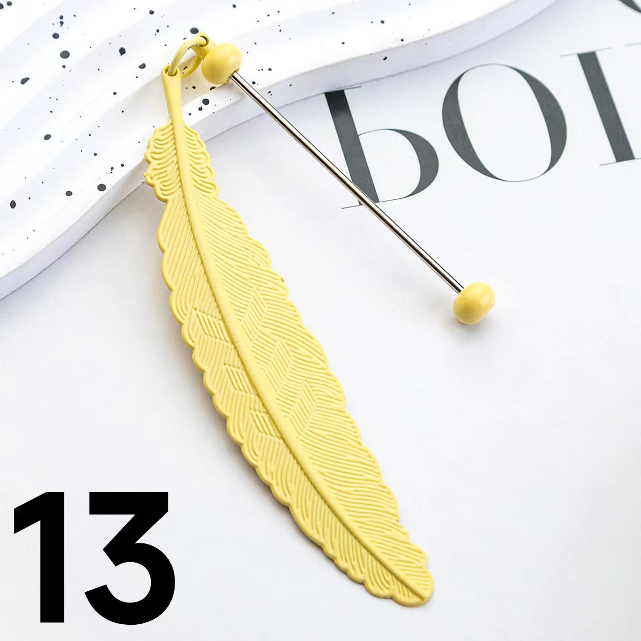 Feather Metal Shaped Beadable Bookmark Beaded Book Mark