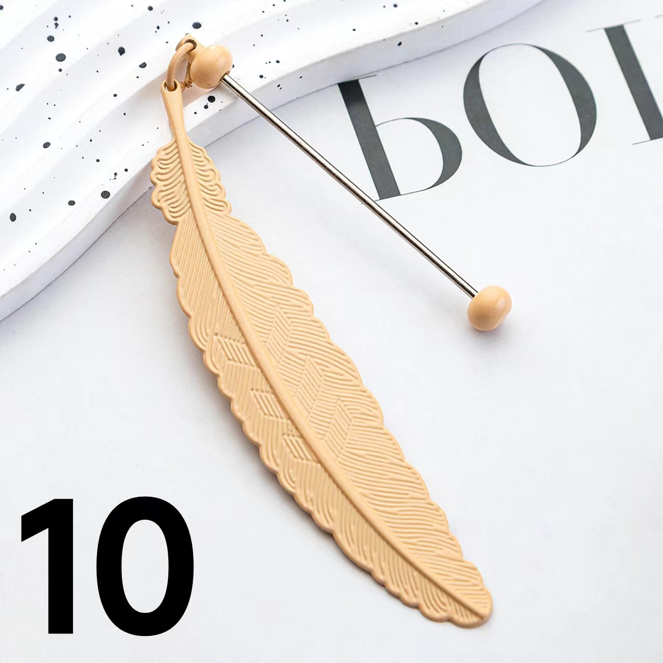 Feather Metal Shaped Beadable Bookmark Beaded Book Mark