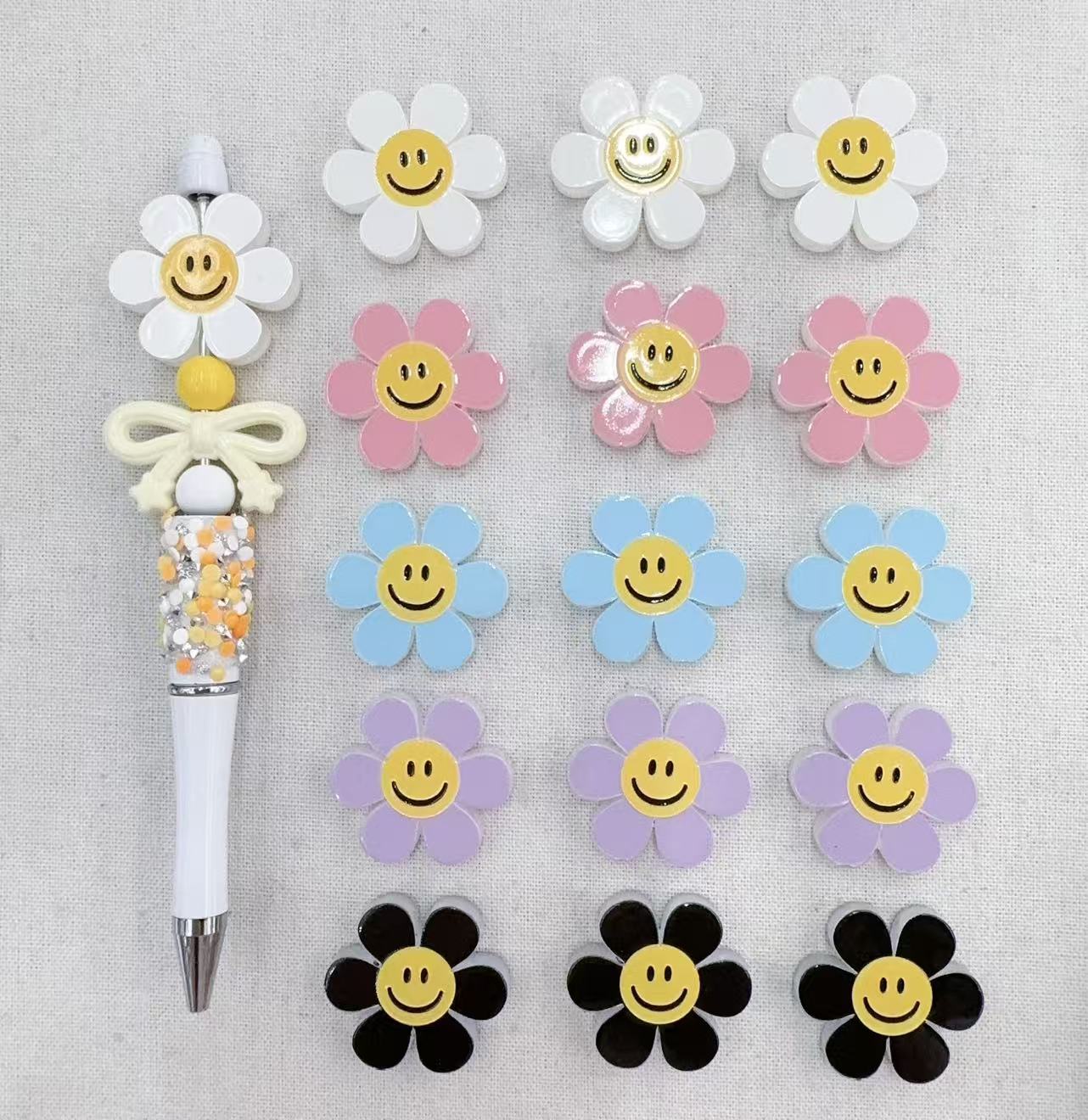Acrylic Chrysanthemum Sunflower Multicolored petal beads Random Mix