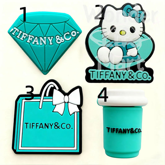 Silicone gel Tiffany color HK Silicone toy beads in cartoon shapes Coffee cup Gift package
