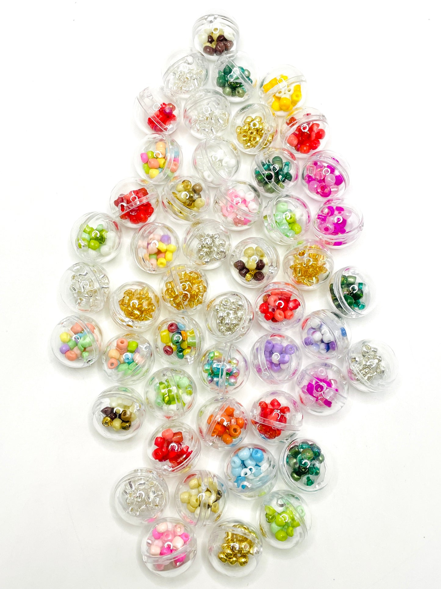 transparent Hollow shaker bead clear bead with multicolor beads inside 20mm Random Mix