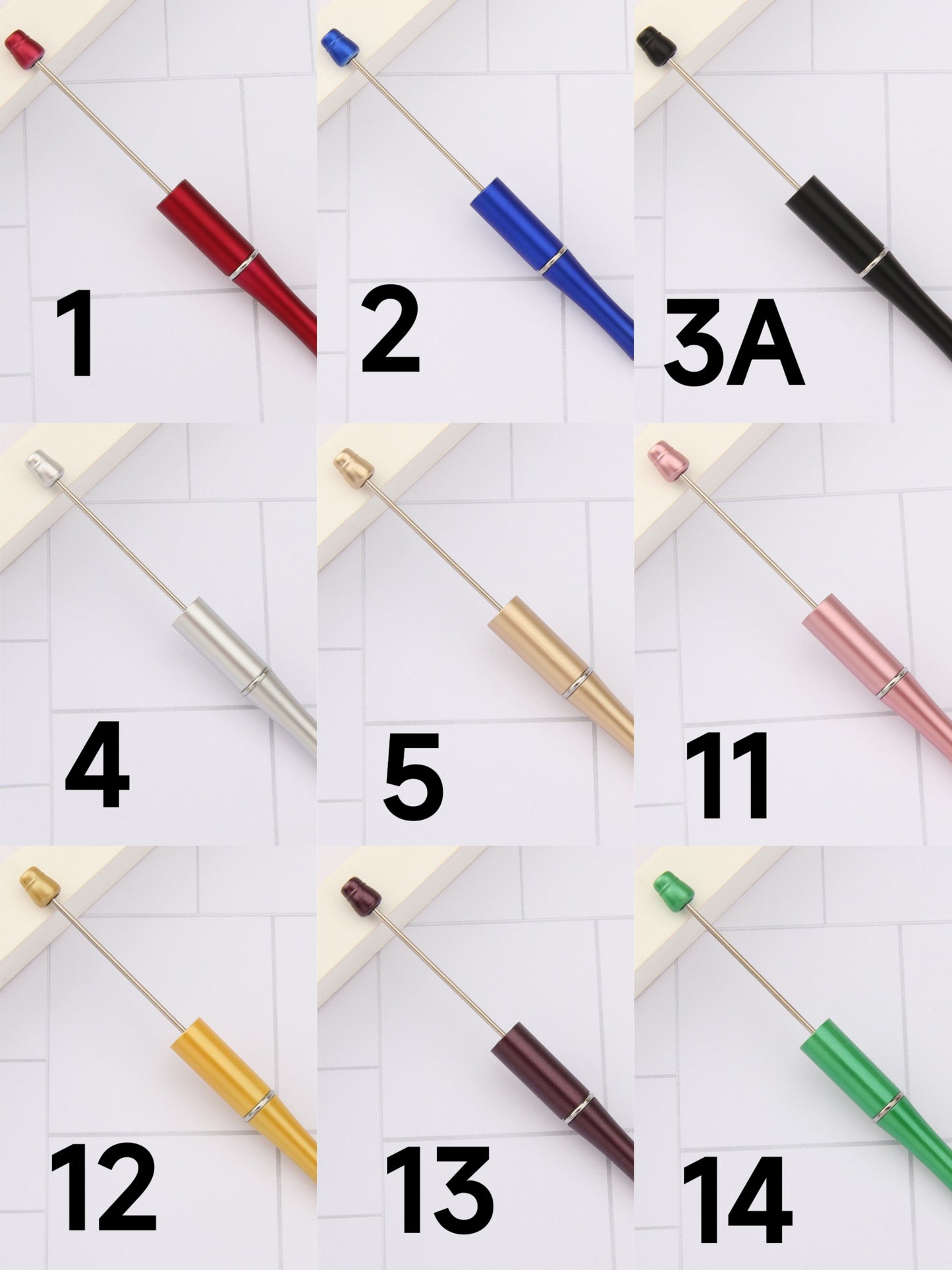 Beaded Pens for DIY, Solid Color Series,Random Mix