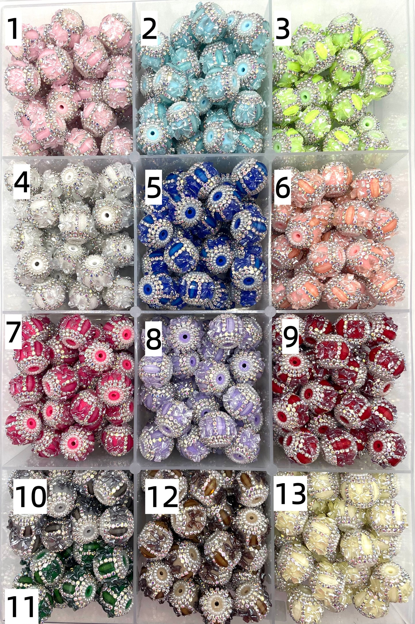 bow Fuzzy Chain Pearl gasket Pearl Multicolored fluffy bow ties Random Mix