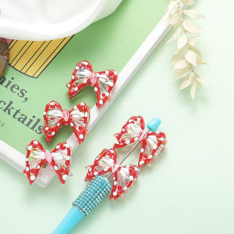 Hand-painted Acrylic Bowknot  Beads