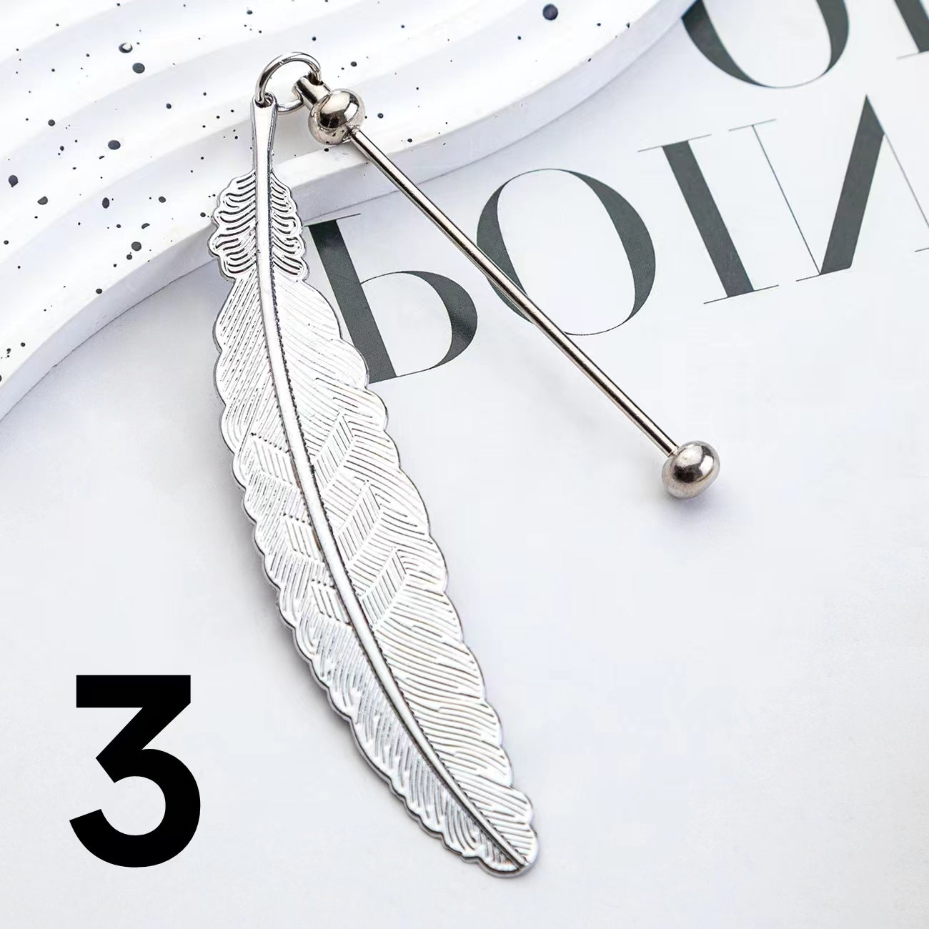 Feather Metal Shaped Beadable Bookmark Beaded Book Mark