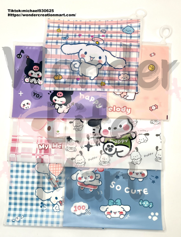 Sanri Cartoon Characters Series Zipper Bag,Random Mix,16mm by 21mm (Optional Color)