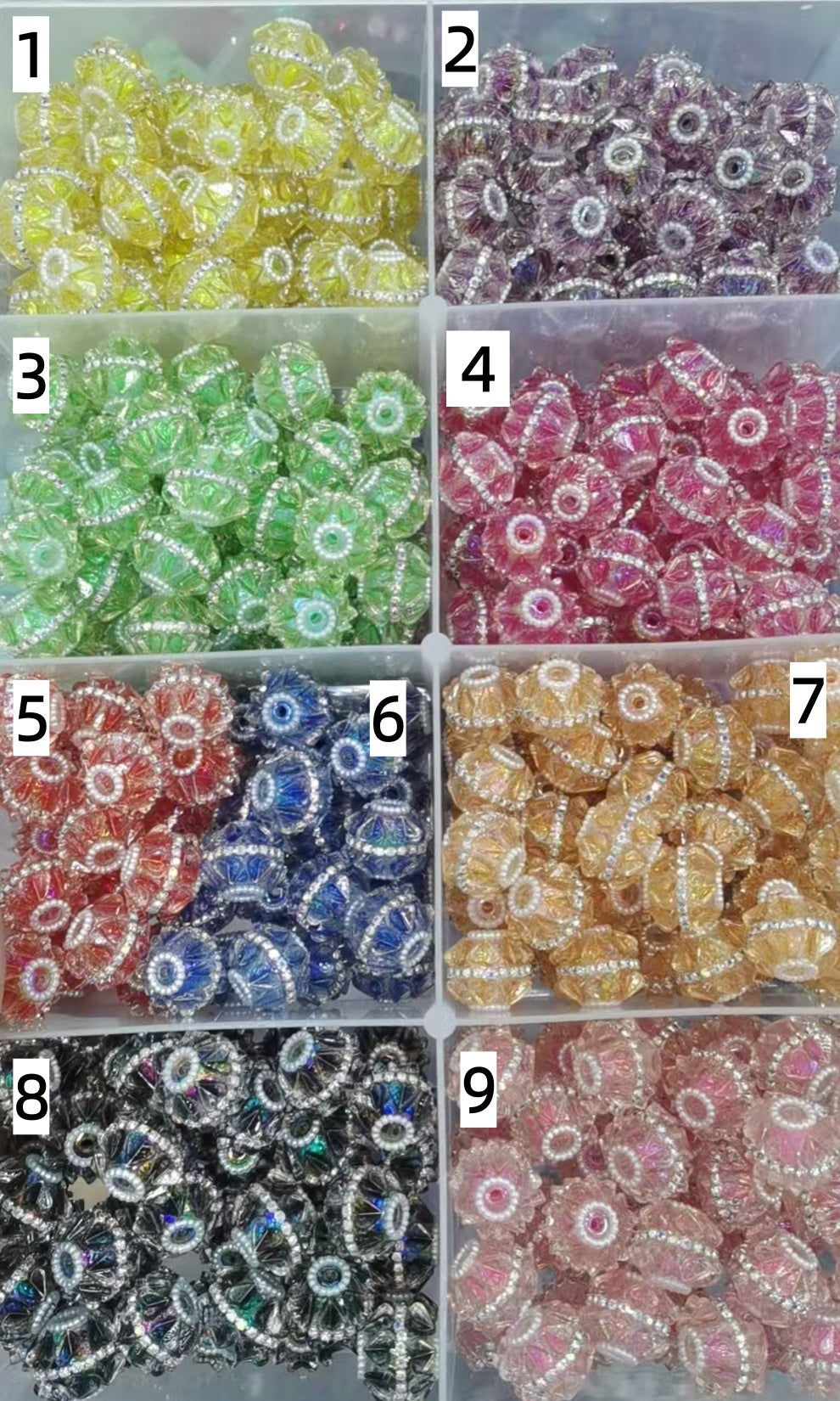 beaded beadable fancy beads Colored translucent heart acrylic beads Sheet material and pearl gasket Random Mix