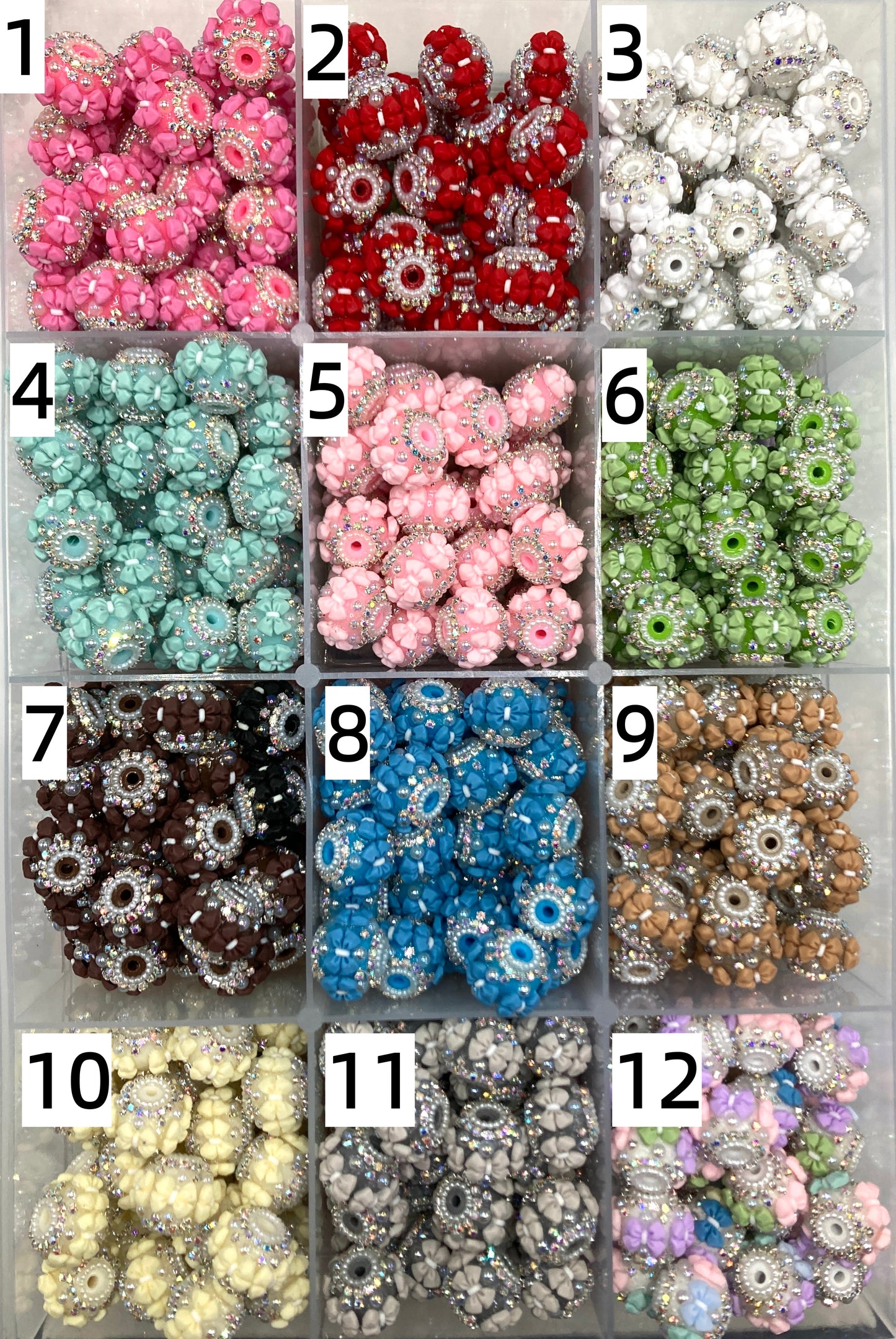 Fancy Beads bow Acrylic Chain Pearl gasket Multicolored bow tie Random Mix