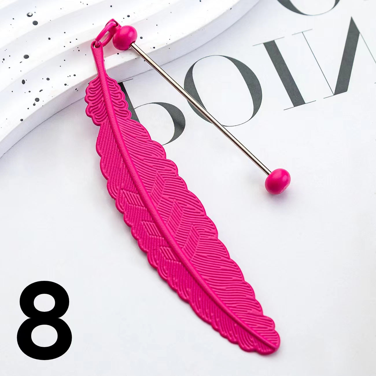 Feather Metal Shaped Beadable Bookmark Beaded Book Mark