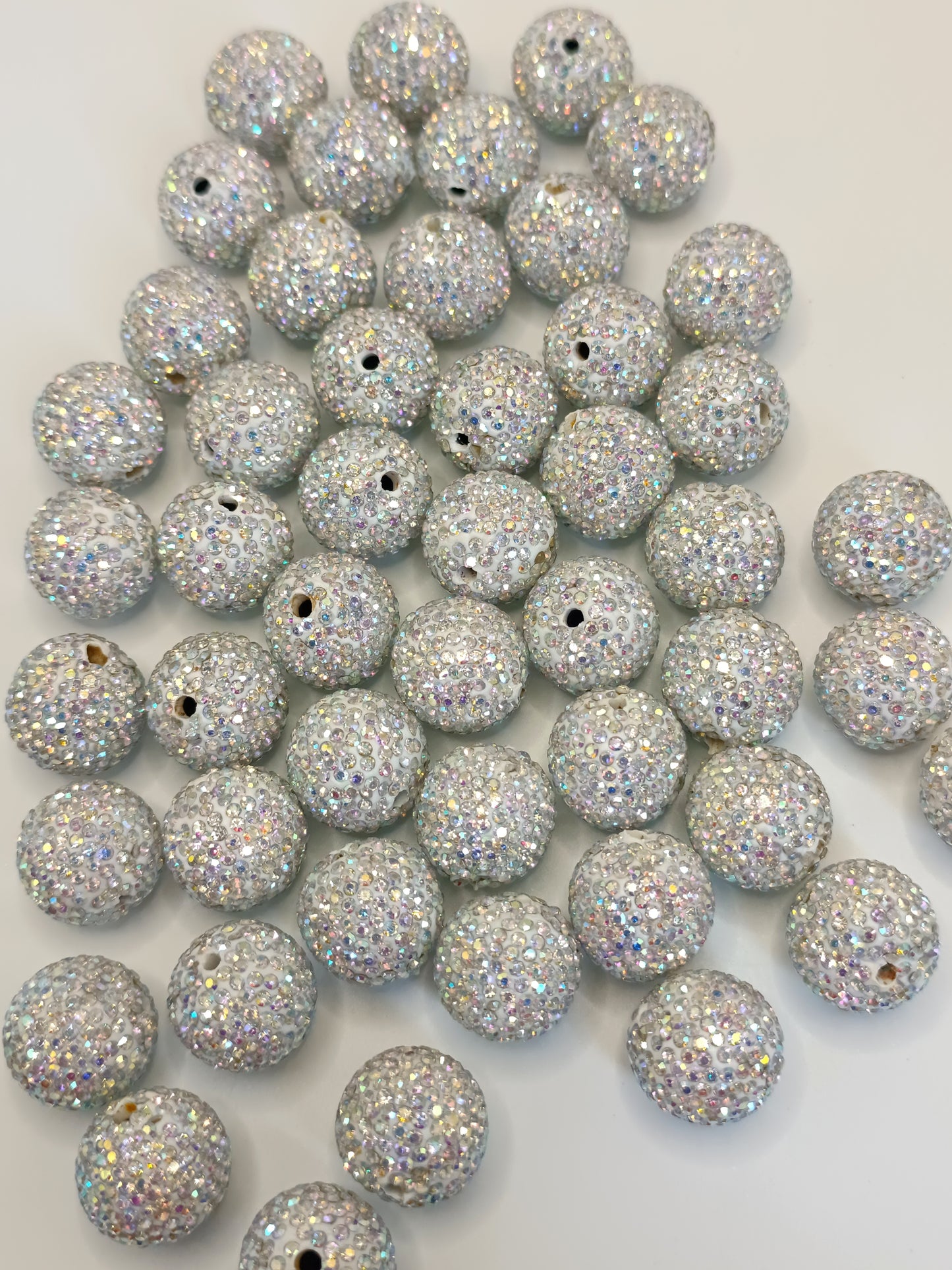 Clay Beads Colorful  with Diversely Rhinestones,20mm