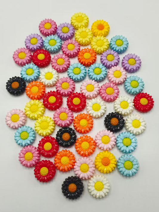 Acrylic beads Daisy Sunflower Chrysanthemum DIY Bead Stringing 20mm Random Mix